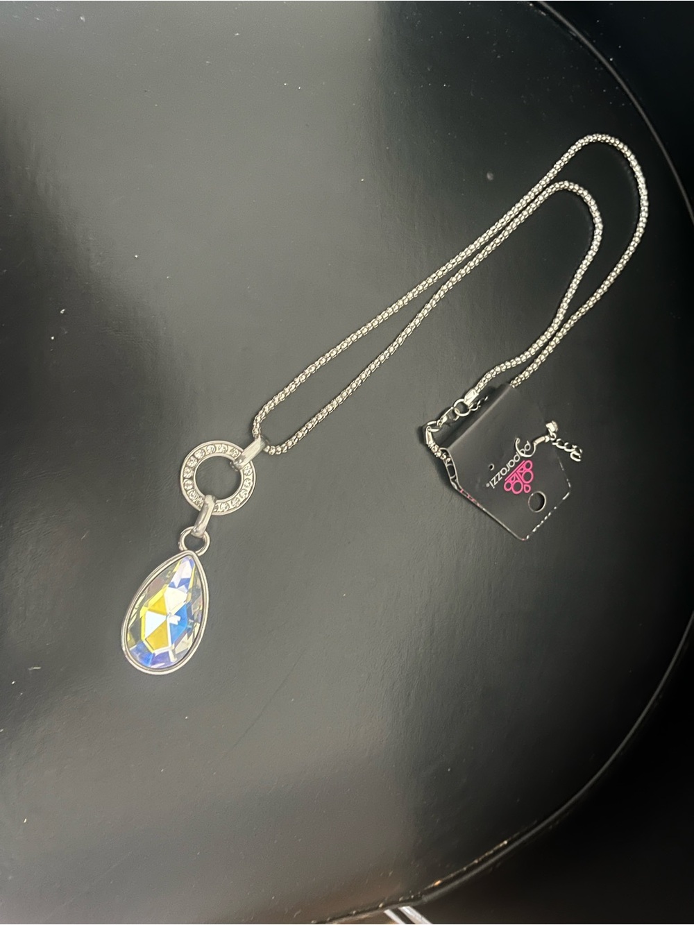 paparazzi Silver-Tone Teardrop Pendant Necklace - Blue & Yellow - Picture 2 of 2